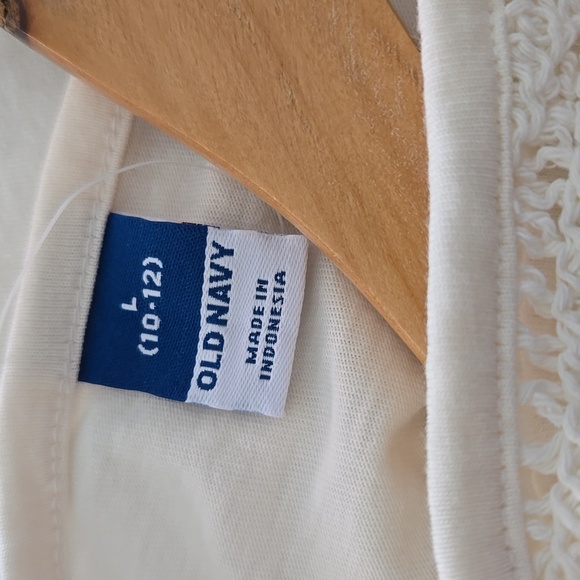 Old Navy Crochet Tank Dress Size L 10/12 Ivory Cottagecore Boho - Picture 5 of 7